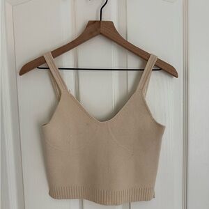 Cream sweater tank top